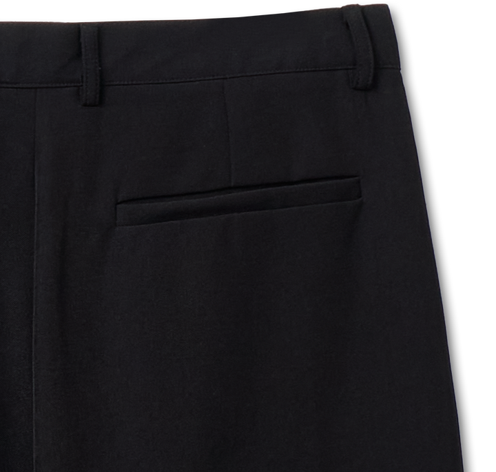 Pin tucks Wide Slacks - black