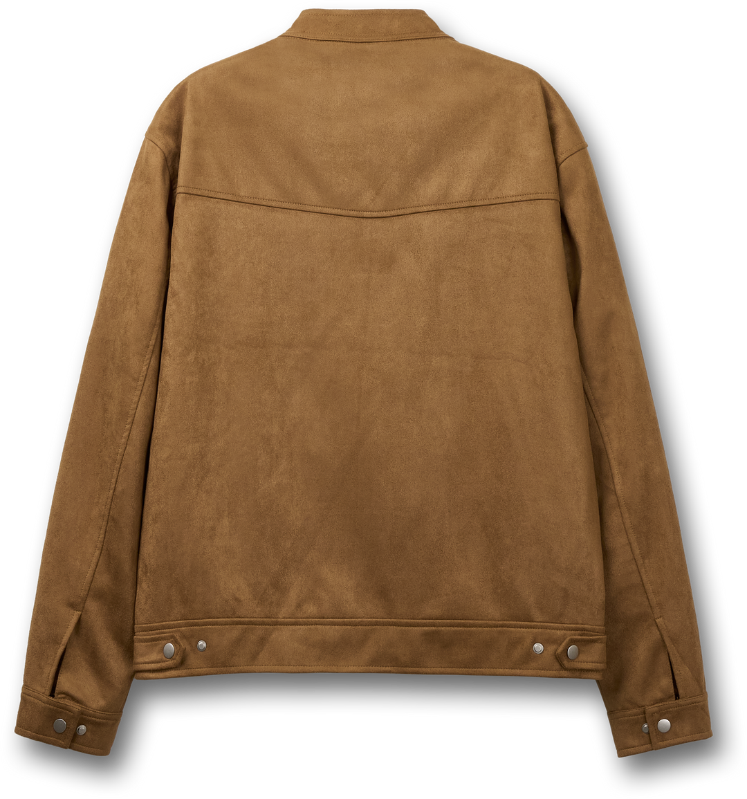 Western Suede Biker Jacket - Beige