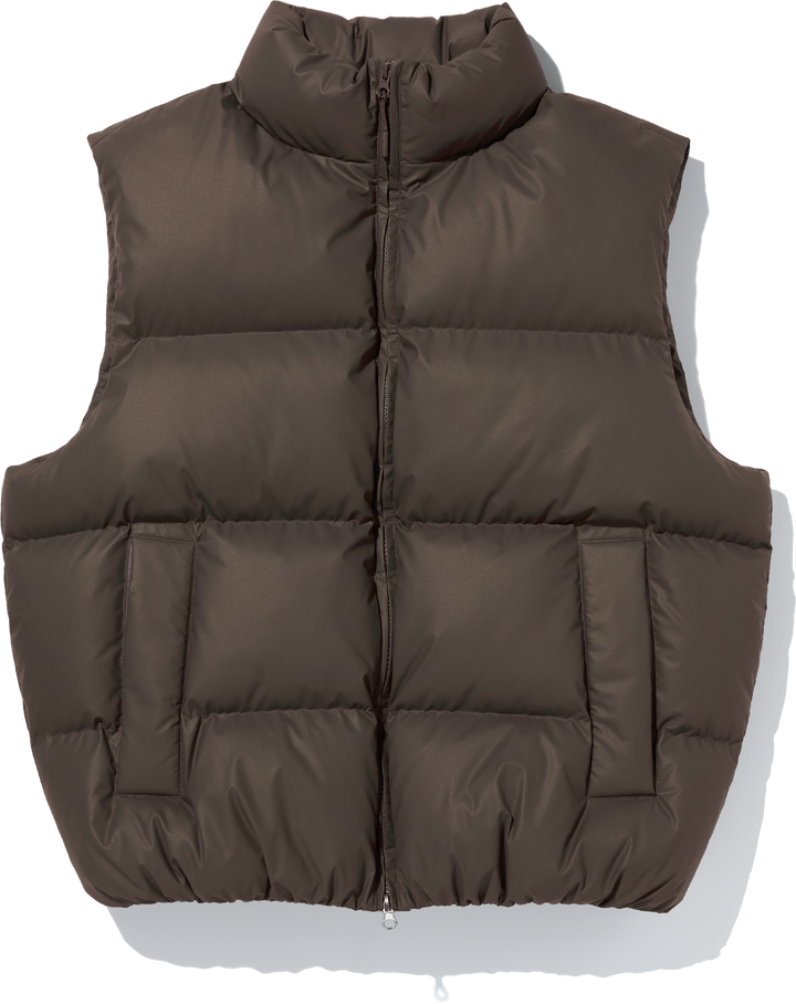 Essential Puffer Short Padded Vest - Brown