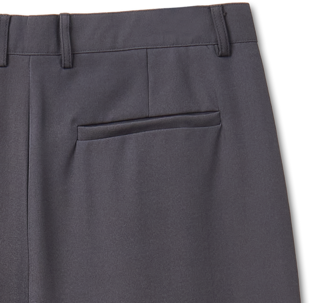 Pin tucks Wide Slacks - Charcoal