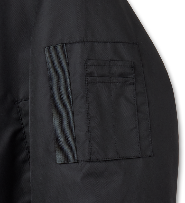 Layered padded hooded MA-1 jacket - Black