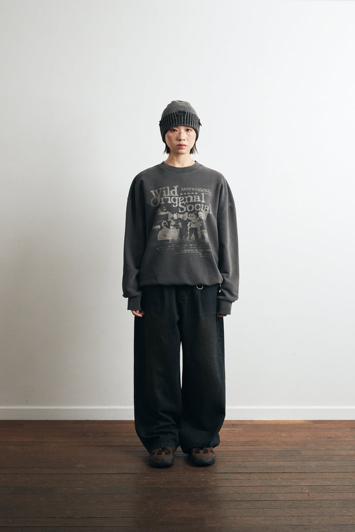 Wild Social Pigment Sweatshirt -  Charcoal