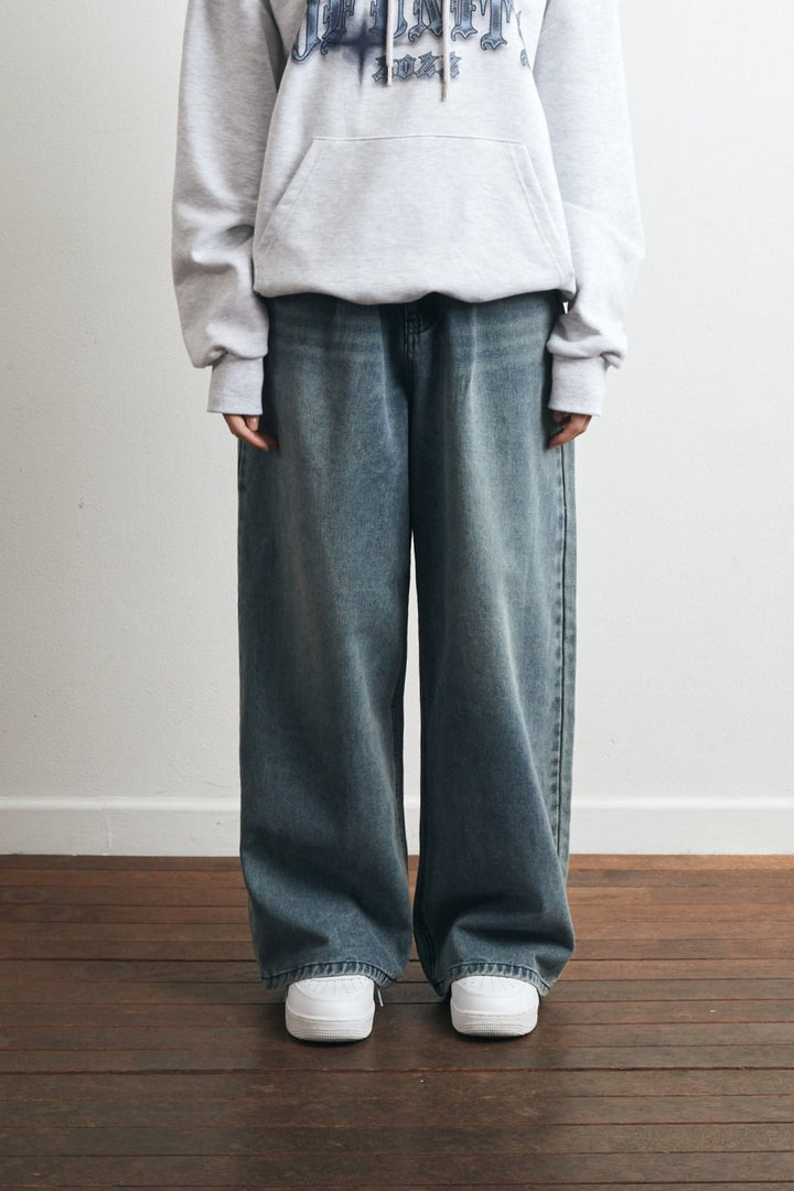 [Keyring Set] VTG Wide Denim Pants - Indigo