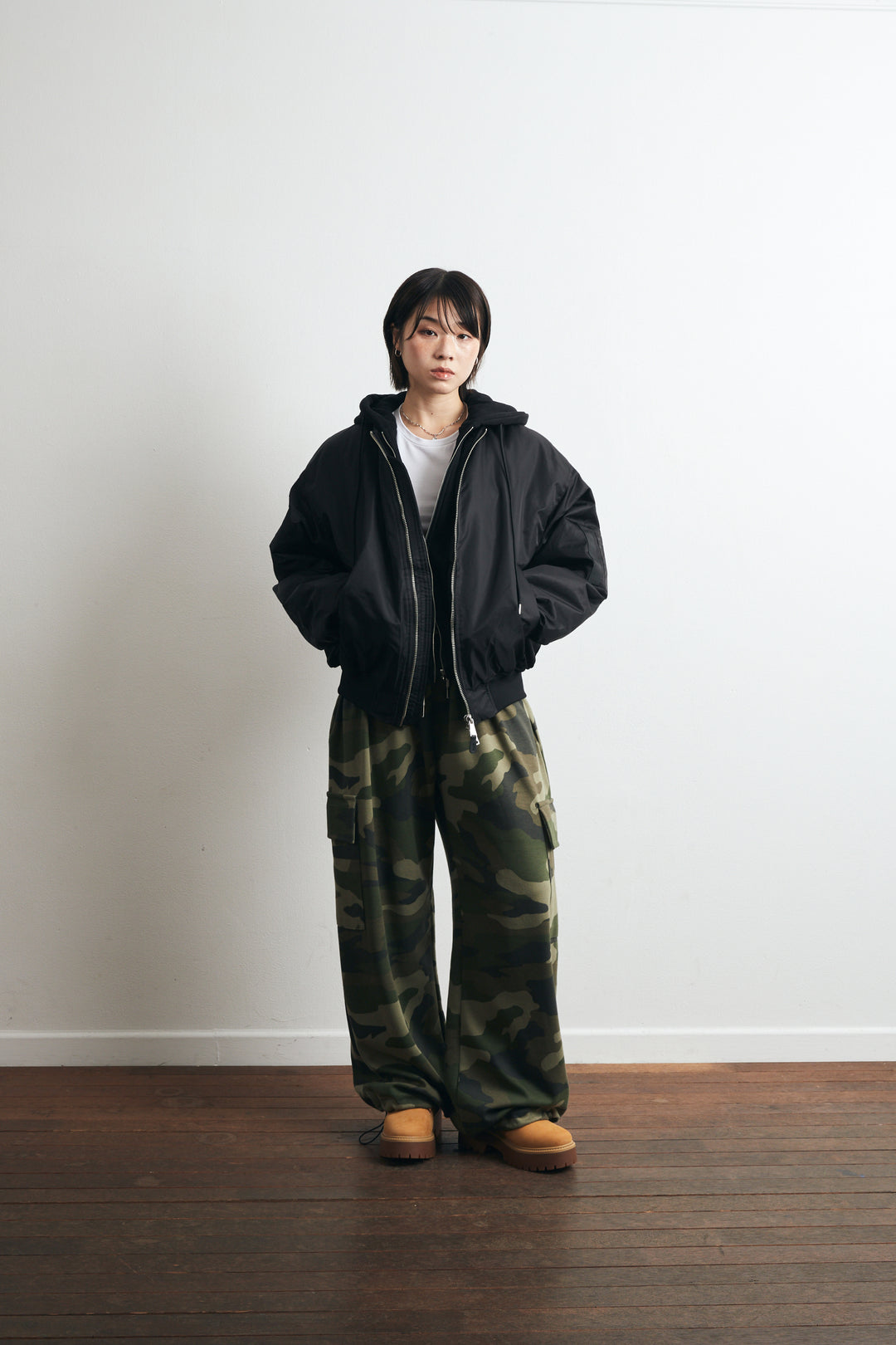 Camouflage Sweat Cargo Pants- Camo