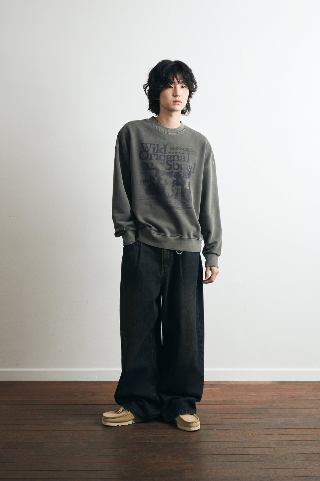 Wild Social Pigment Sweatshirt -  Khaki