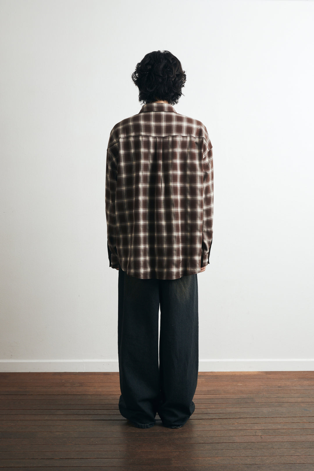 One Pocket City Ombre Check Shirt - Brown