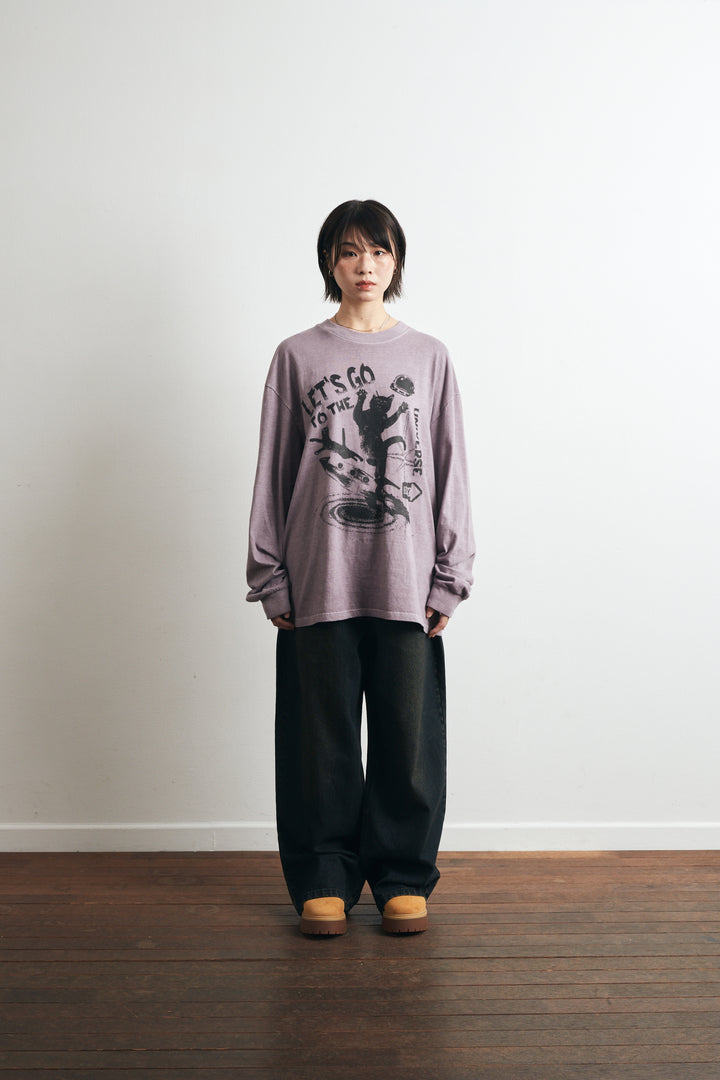 Universe Cat Pigment Long Sleeve - Indie Purple