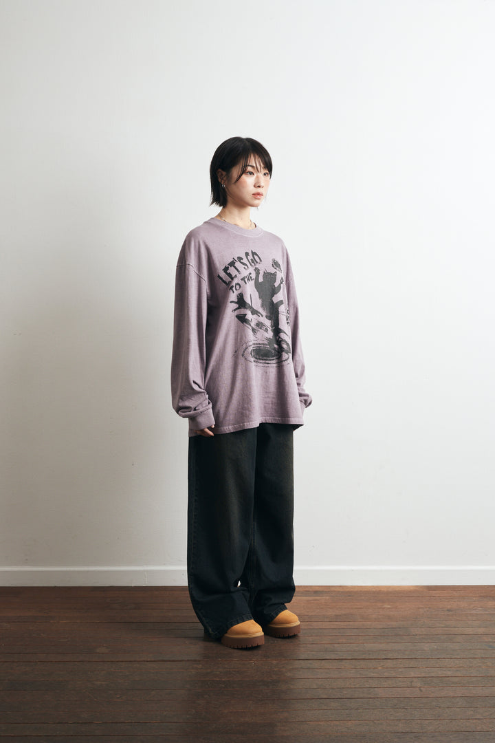 Universe Cat Pigment Long Sleeve - Indie Purple