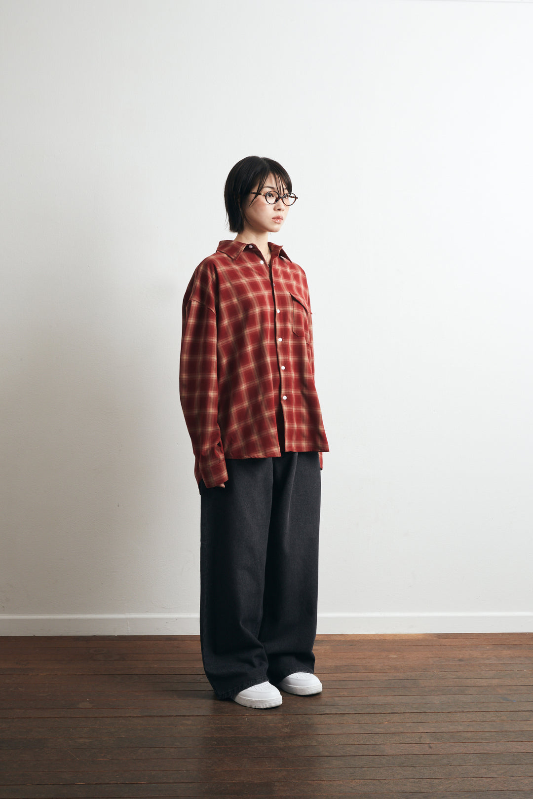 One Pocket City Ombre Check Shirt - Red