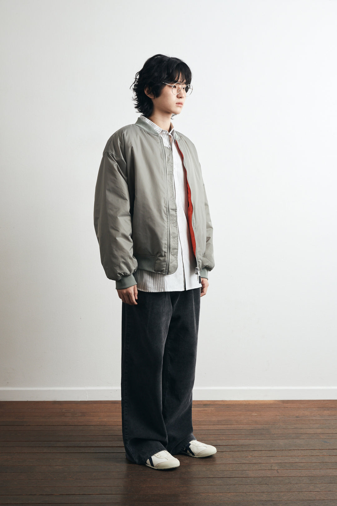 Padded MA-1 Overfit Jacket - Grayish Khaki