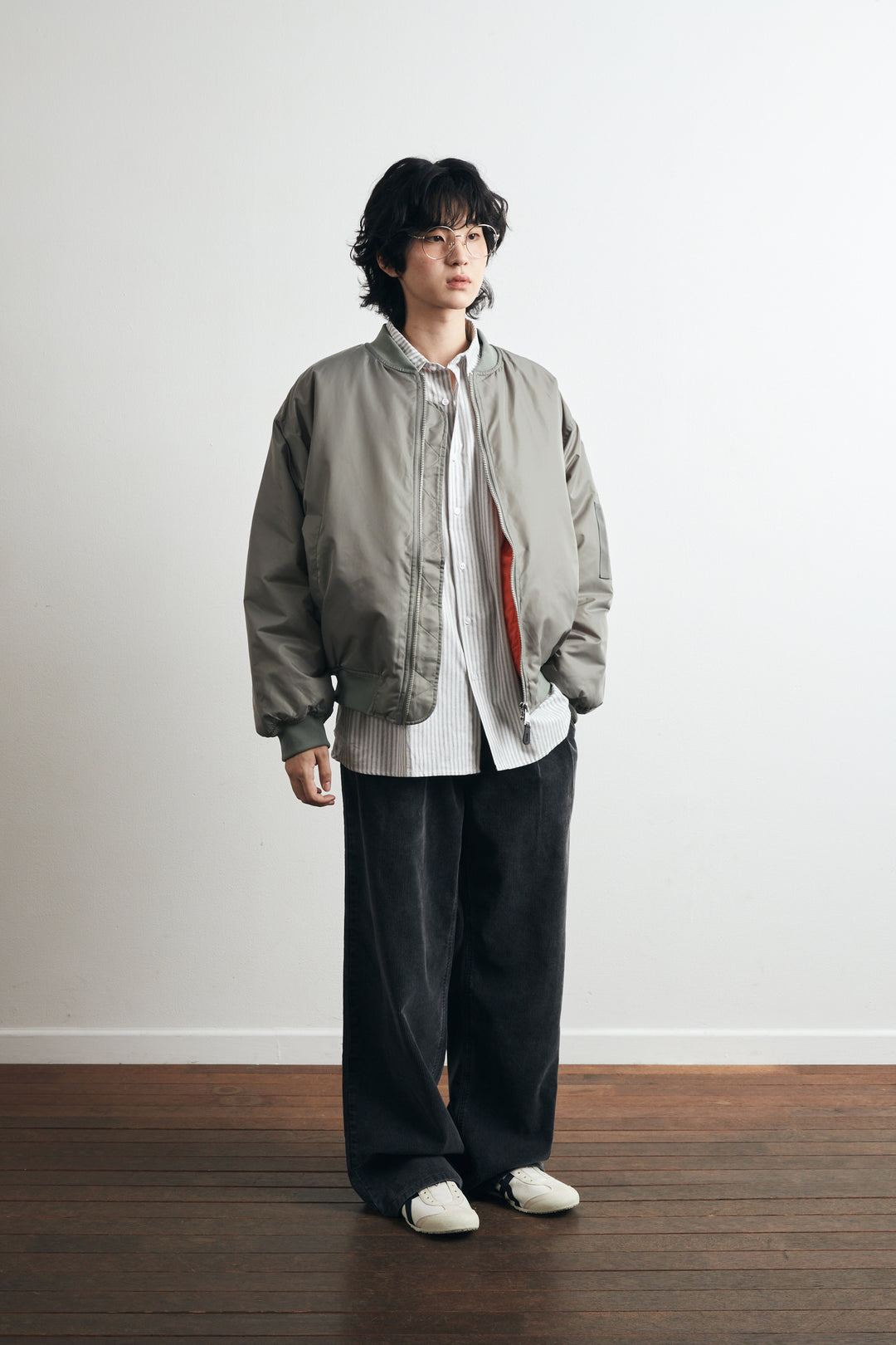 Padded MA-1 Overfit Jacket - Grayish Khaki