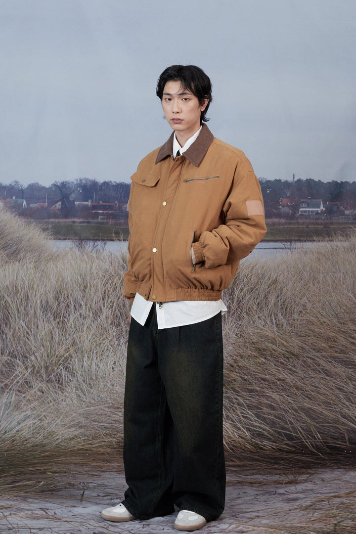 B-15 Bomber Padded Work Jacket - BEIGE