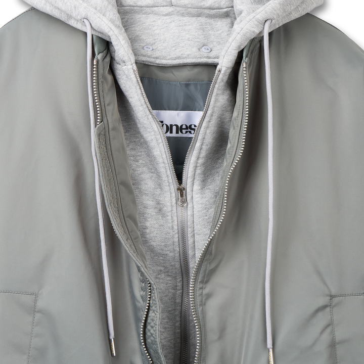 Layered padded hooded MA-1 jacket - Grayish Khaki