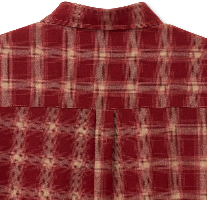 One Pocket City Ombre Check Shirt - Red