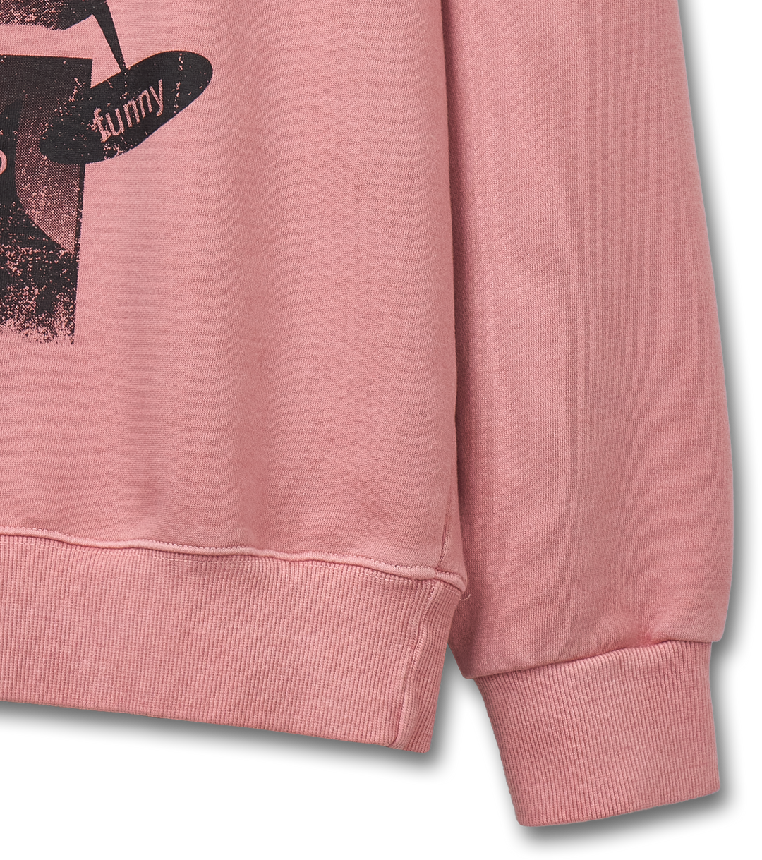 Sweety Cat Pigment Man to Sweatshirt - Indie Pink