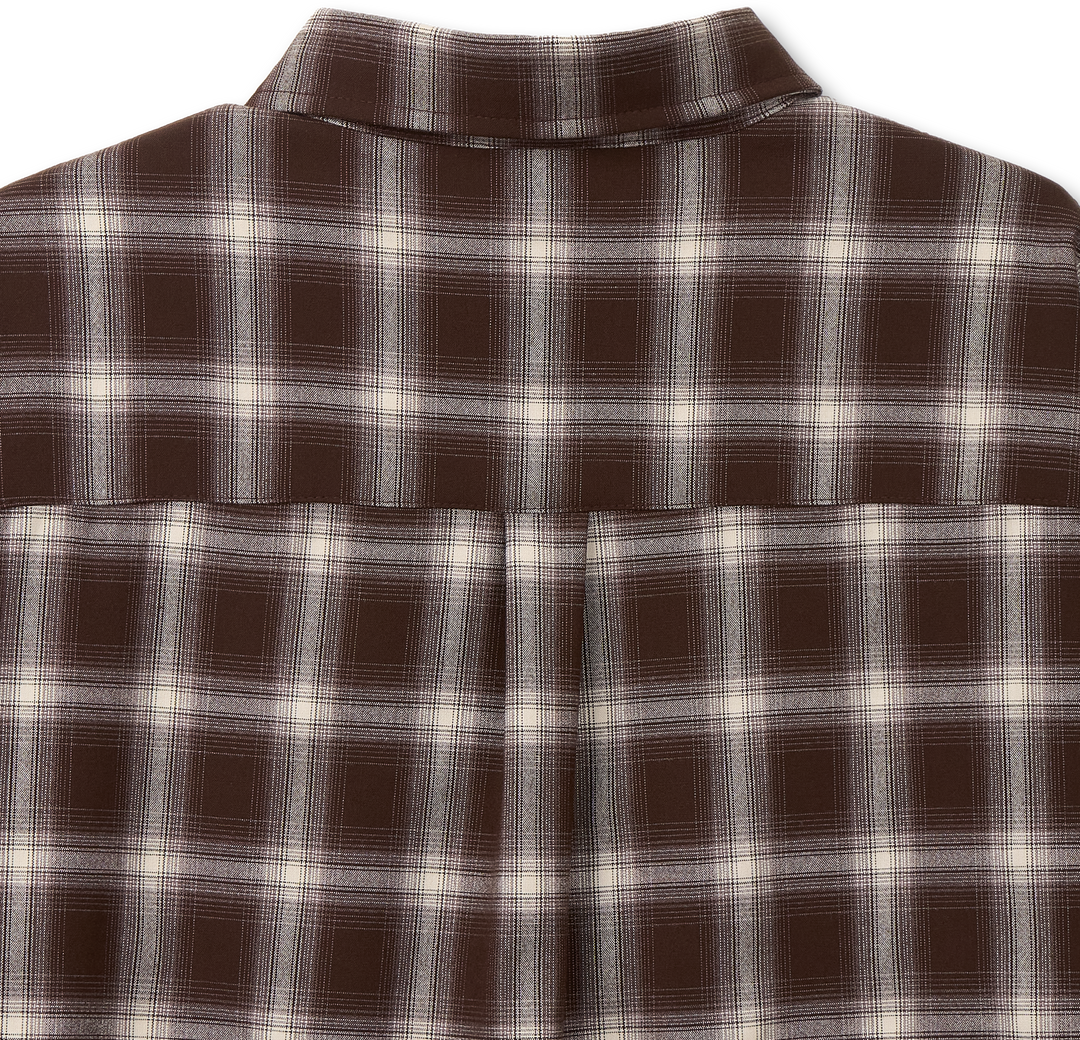 One Pocket City Ombre Check Shirt - Brown