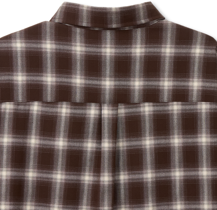 One Pocket City Ombre Check Shirt - Brown