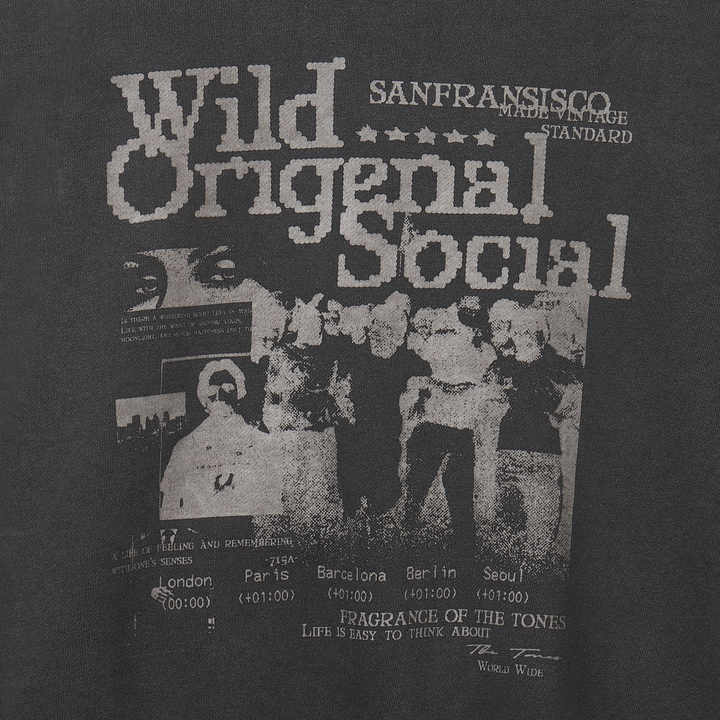 Wild Social Pigment Sweatshirt -  Charcoal