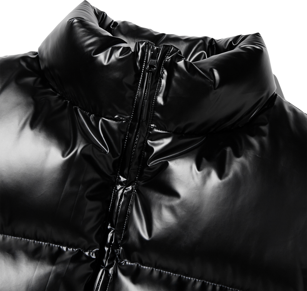 Essential Puffer Short Padded Vest - Glossy Black