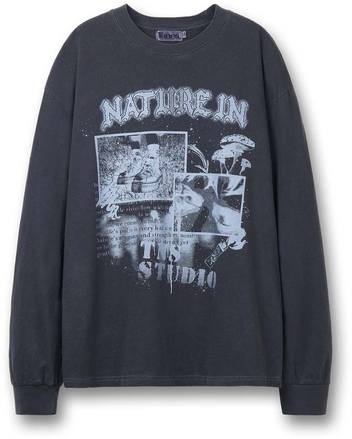 Nature Pigment Long Sleeve - CHARCOAL BLUE