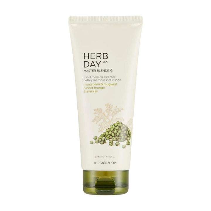 The Face Shop Herb Day 365 Master Blending Cleansing Foam Mung Bean & Mugwart Face Wash 5.07 Fl Oz