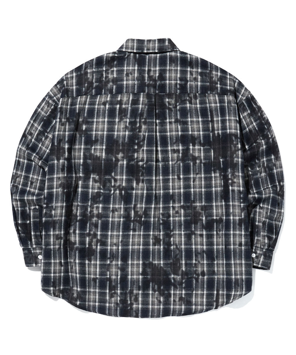 Overfit Vintage washed check shirts - Vintage Navy