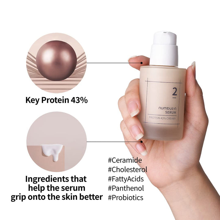 numbuzin No.2 Protein 43% Creamy Serum 50ml, 1.69 fl. oz.