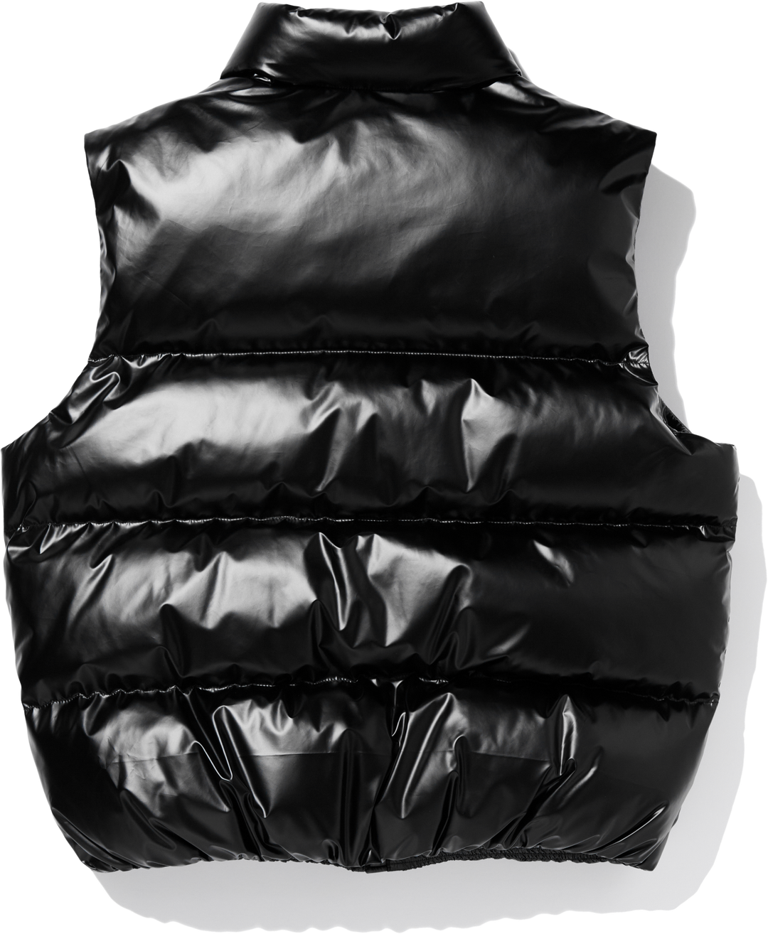 Essential Puffer Short Padded Vest - Glossy Black