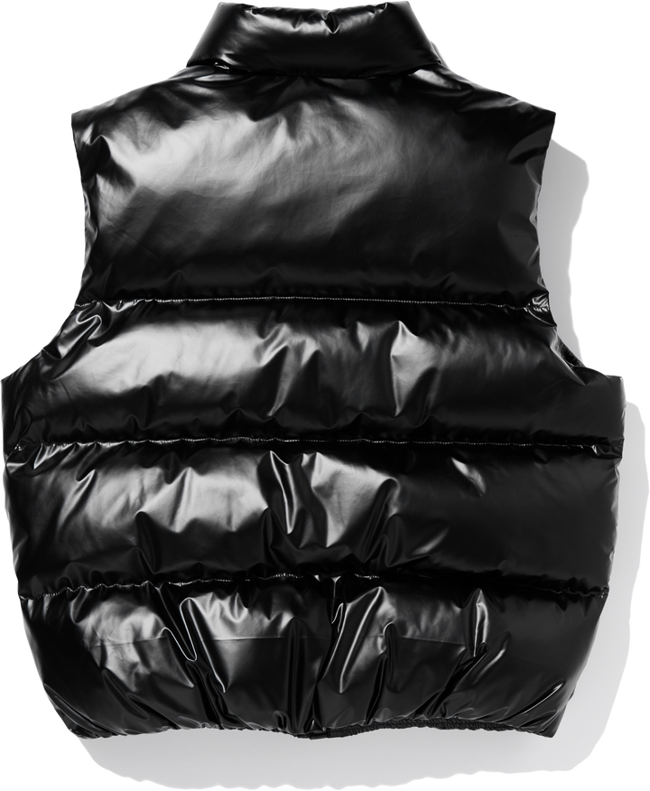 Essential Puffer Short Padded Vest - Glossy Black