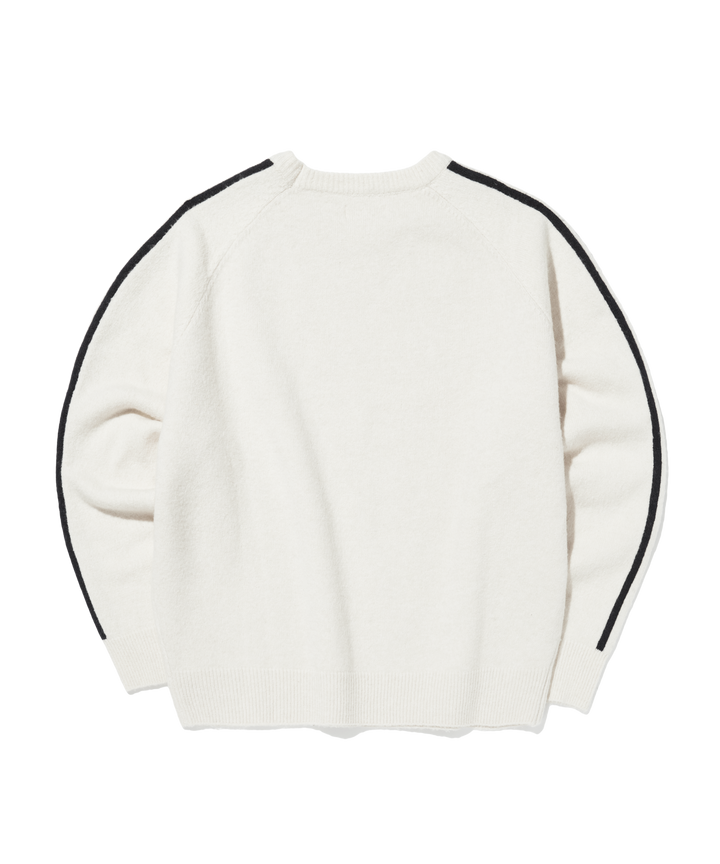 Track Round Knit Sweatshirt - IVORY