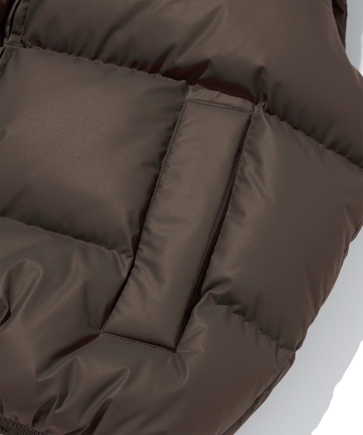 Essential Puffer Short Padded Vest - Brown