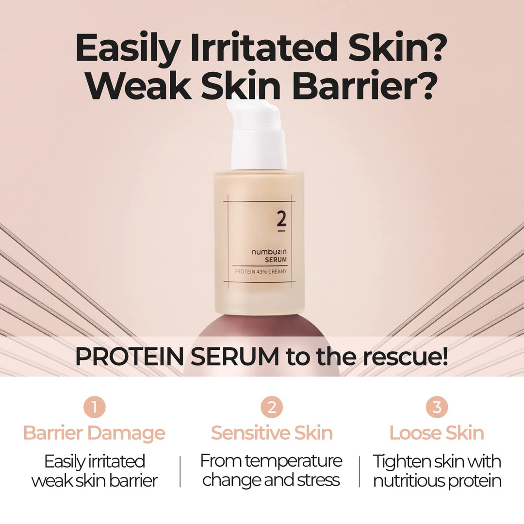 numbuzin No.2 Protein 43% Creamy Serum 50ml, 1.69 fl. oz.