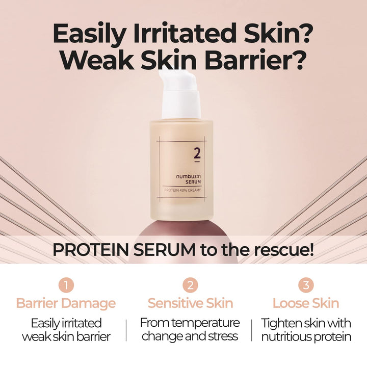 numbuzin No.2 Protein 43% Creamy Serum 50ml, 1.69 fl. oz.