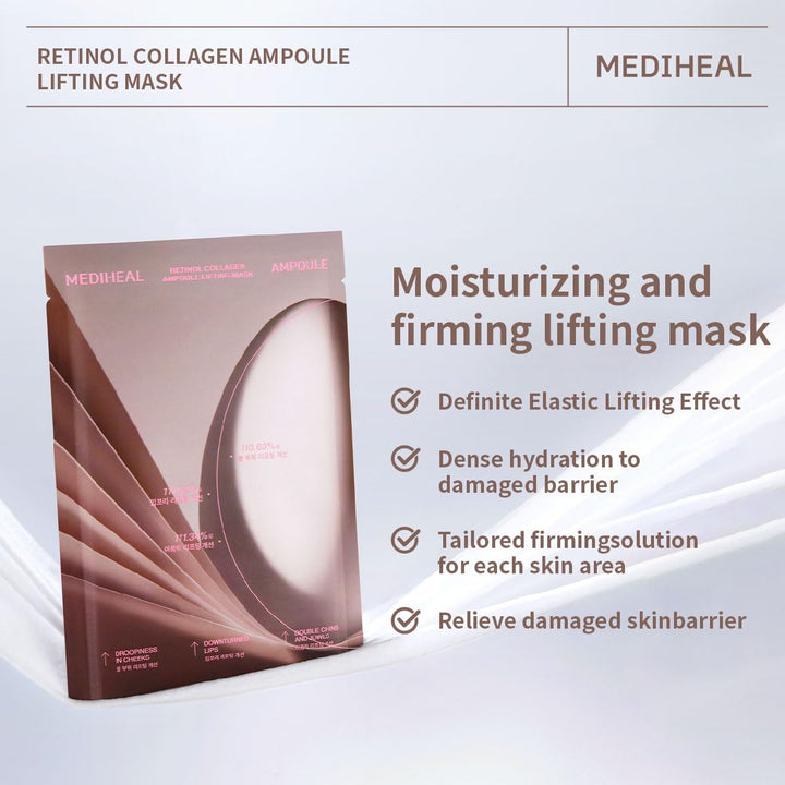 MEDIHEAL Retinol Collagen Ampoule Lifting Mask (4 Counts)