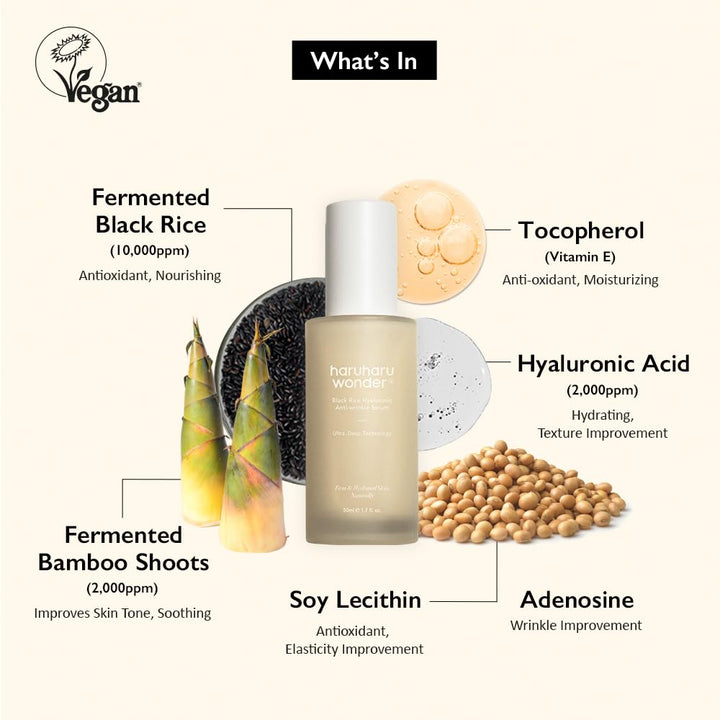 Haruharu Wonder Black Rice Hyaluronic Anti-Wrinkle Serum 50ml, 1.7 fl. oz