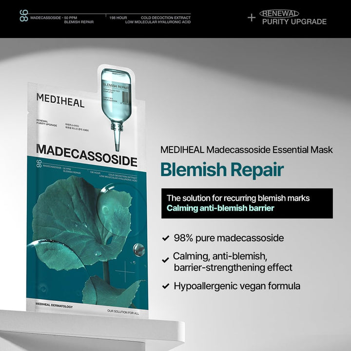 MEDIHEAL Madecassoside Essential Sheet Mask Blemish Repair 10 pcs.
