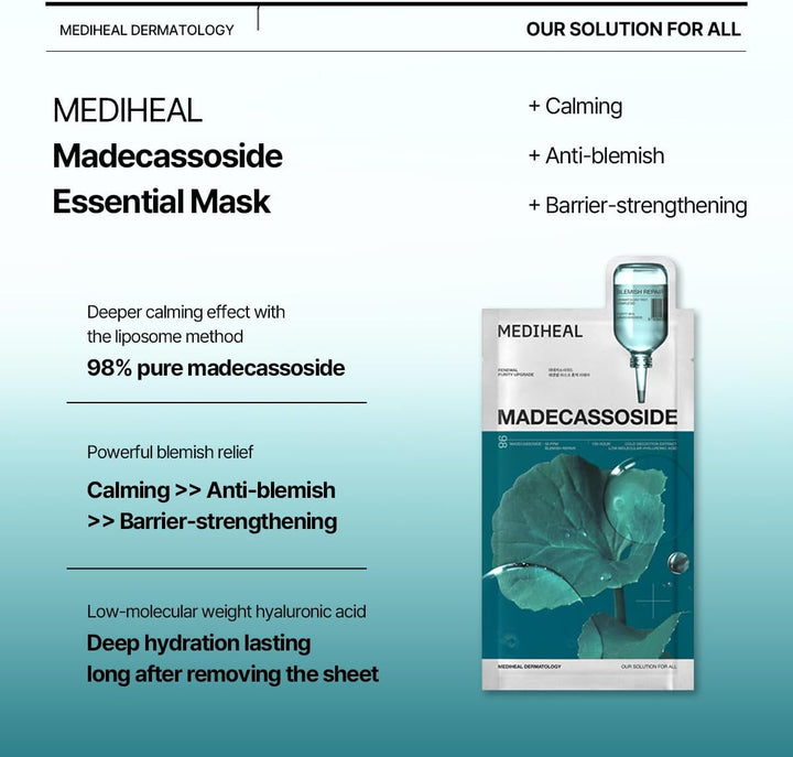 MEDIHEAL Madecassoside Essential Sheet Mask Blemish Repair 10 pcs.
