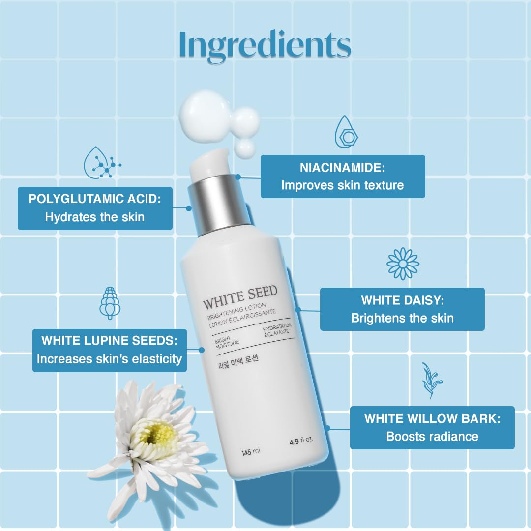 The Face Shop White Seed Brightening Lotion Face Moisturizer 145ml / 4.9 fl. oz.