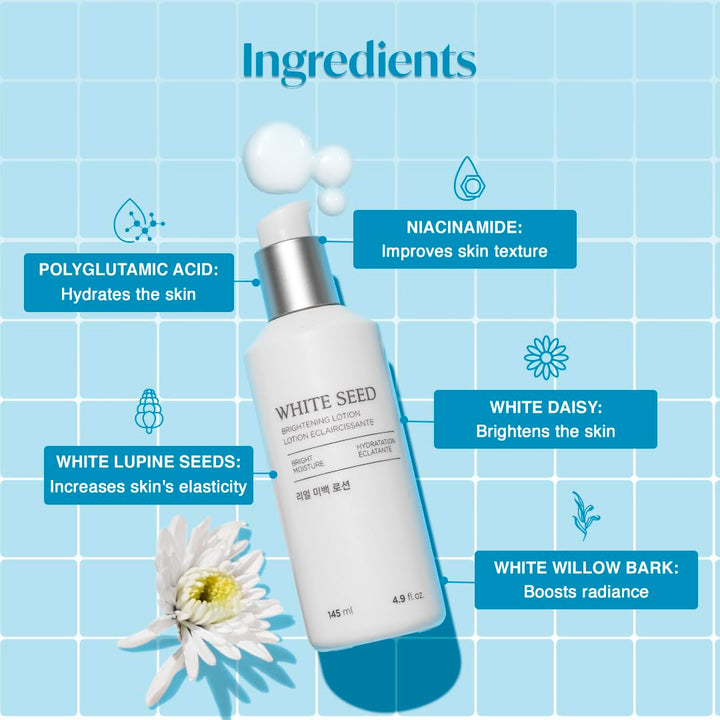 The Face Shop White Seed Brightening Lotion Face Moisturizer 145ml / 4.9 fl. oz.