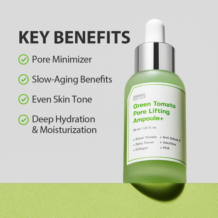 SUNGBOON EDITOR Green Tomato Pore Lifting Ampoule 1.01 Fl. Oz, 30ml
