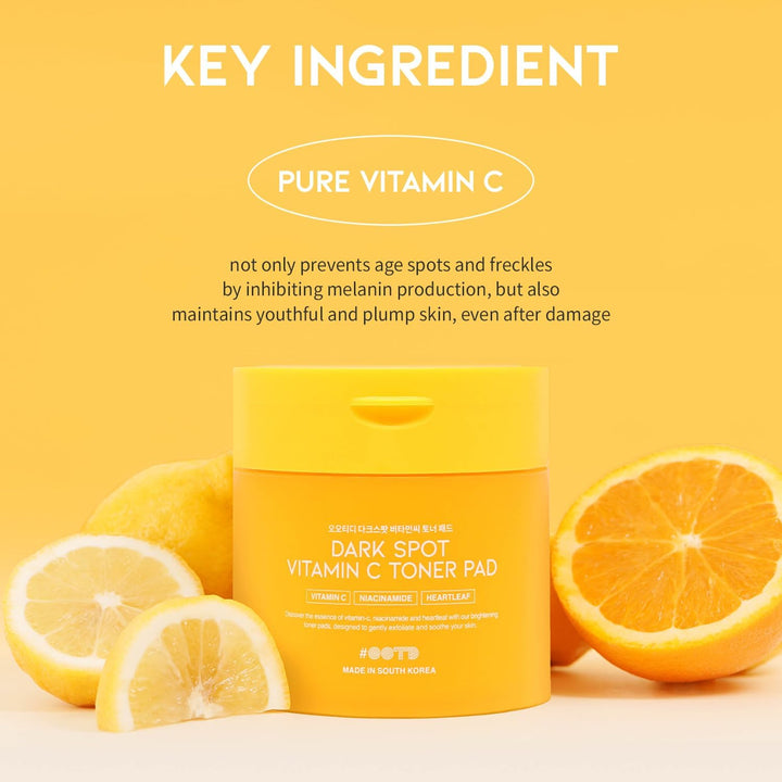 OOTD Beauty VITAMIN C DARK SPOT TONER PAD (70pads) 4.05 fl.oz, 120ml