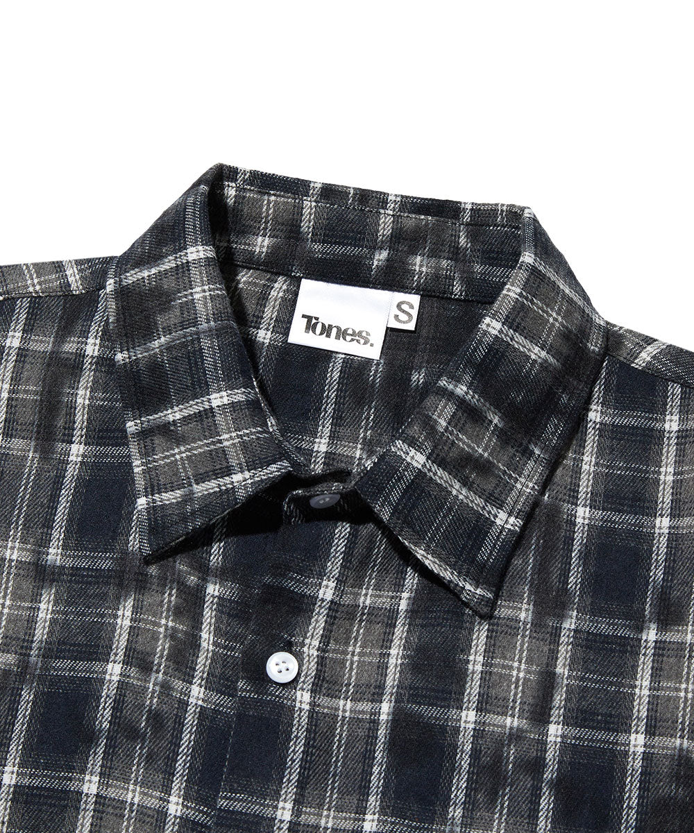 Overfit Vintage washed check shirts - Vintage Navy