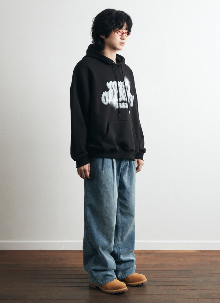 Fading Corduroy Wide Pants - snow indigo