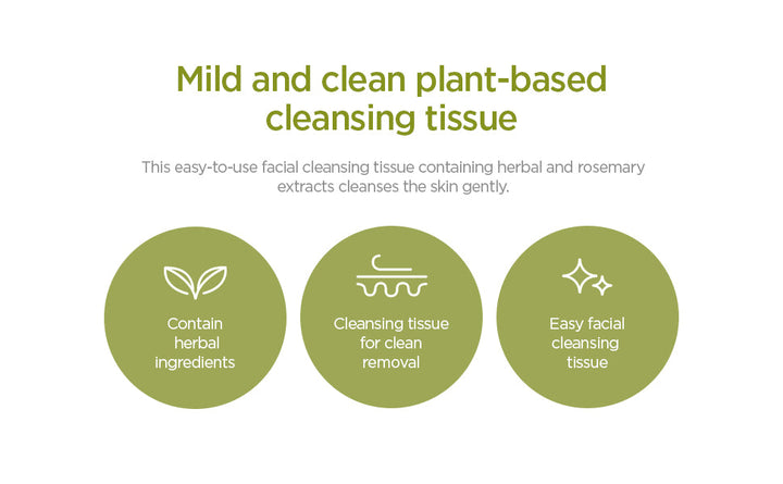 The Face Shop Herb Day 365 Cleansing Wipes Make Up Remover Face Wipes with Rosemary Extract
