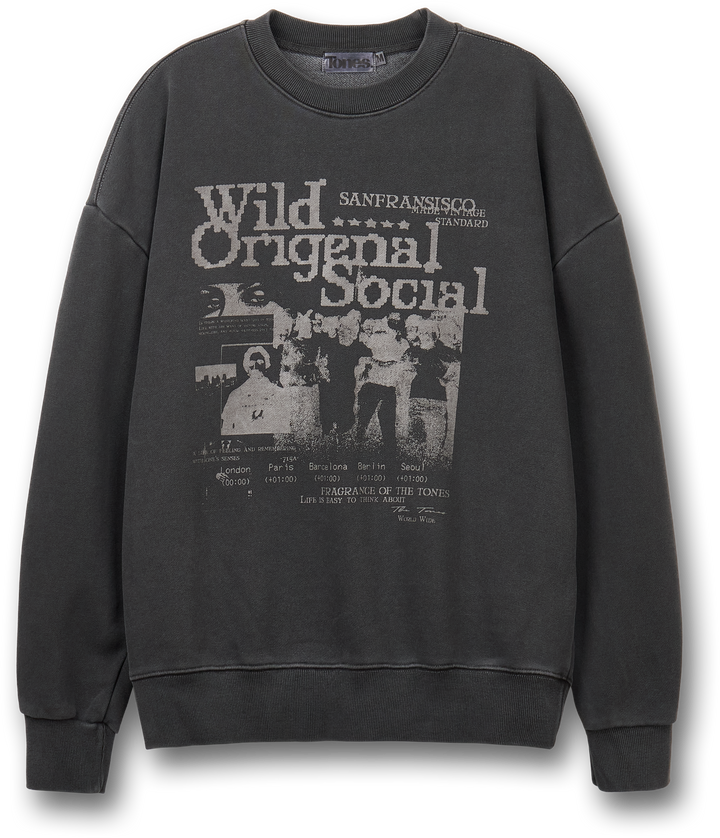 Wild Social Pigment Sweatshirt -  Charcoal