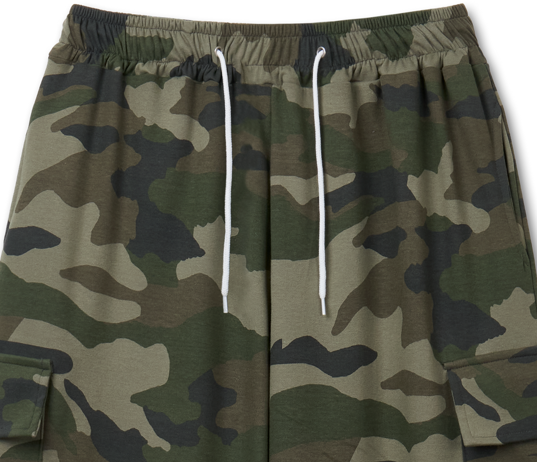 Camouflage Sweat Cargo Pants- Camo