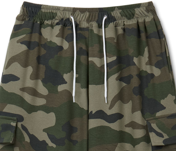 Camouflage Sweat Cargo Pants- Camo