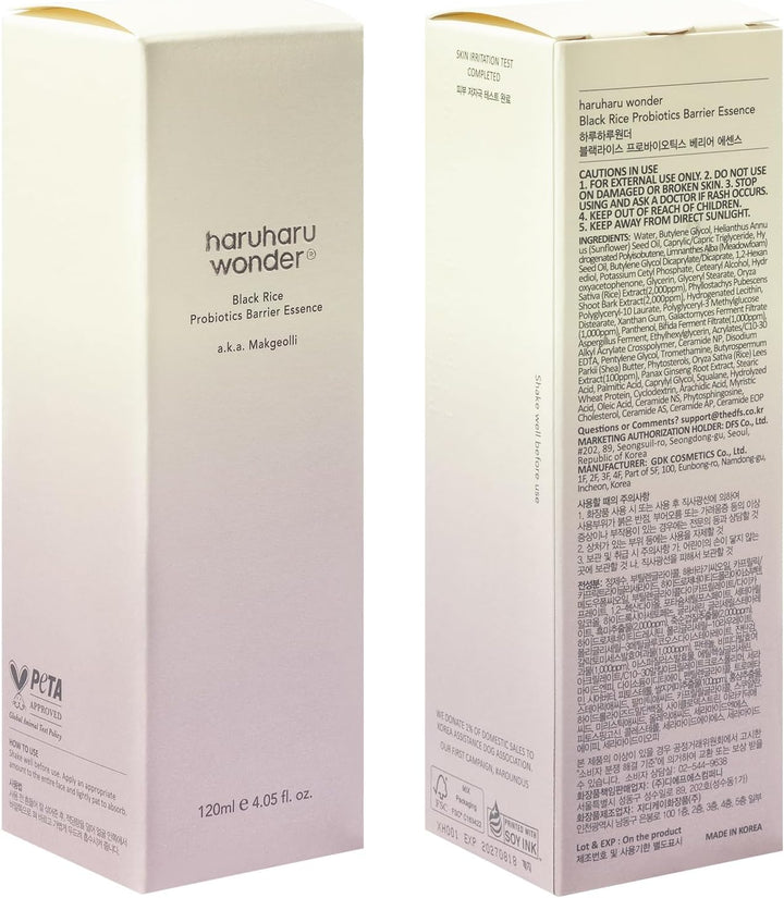Haruharu wonder Black Rice Probiotics Barrier Essence 120ml, 4.05 fl. oz