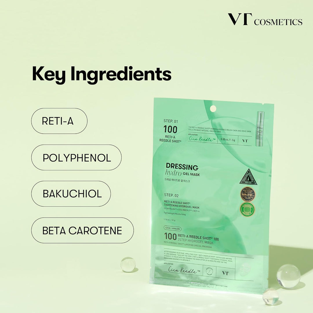 VT Cosmetics Reti-A Reedle Shot 100 2-Step Hydrogel Mask(34.5gx4ea)