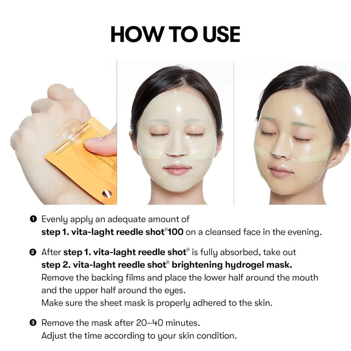 VT Cosmetics Vita-Light Reedle Shot 100 2-Step Hydrogel Mask(34.5gx4ea)